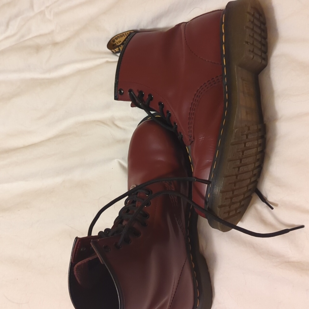 Dr. Martens Red Combat Boots